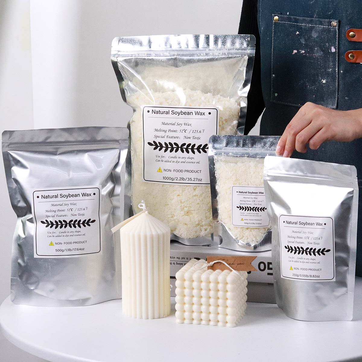 Candle Supplies Bulk - 500G/1Kg Serpihan Lilin Kedelai Alami DIY