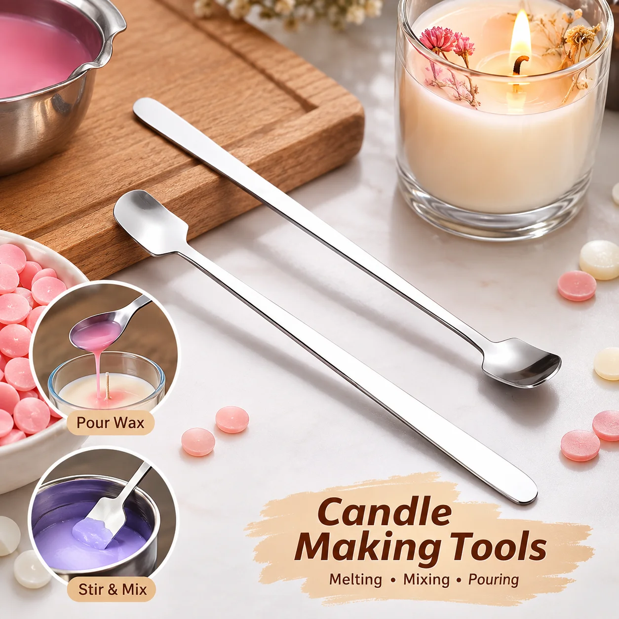 1/2PCS Set Sendok Pembuat Lili - Candle Supplies Bulk ulasan dan harga